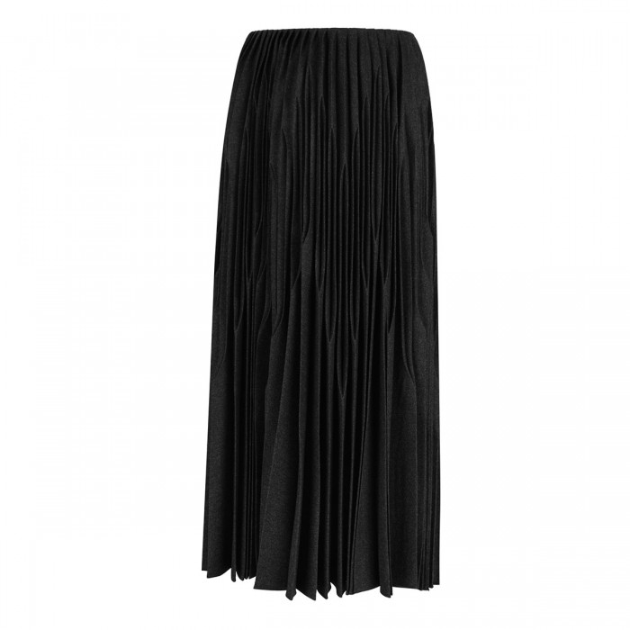 Le Noir Cortina Flannel Wool Pleated Skirt