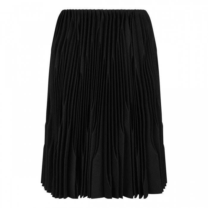 le noir cortina Flannel wool pleated skirt