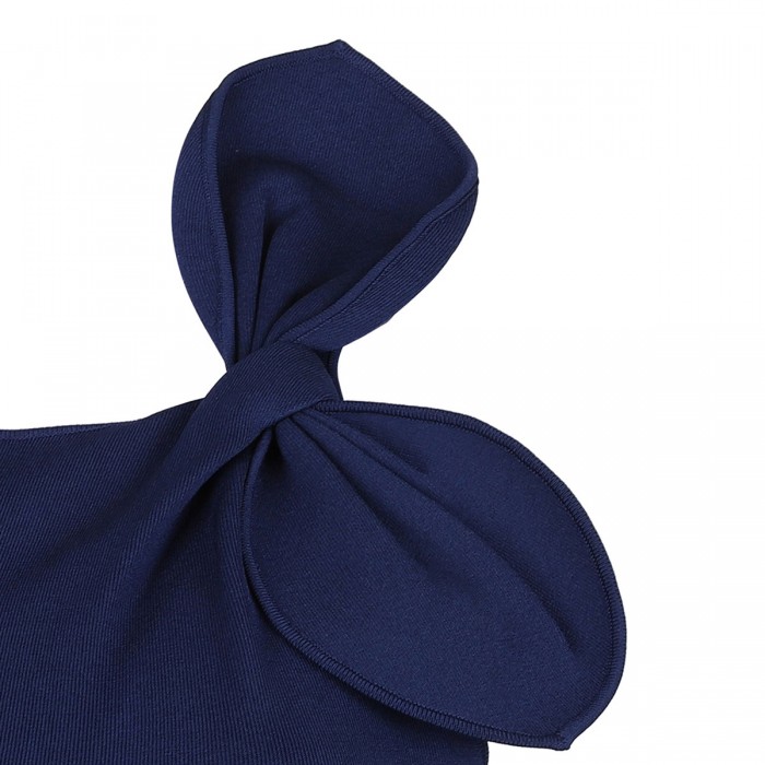 Le Noir Cortina Flat Knit Bow Maxi Dress