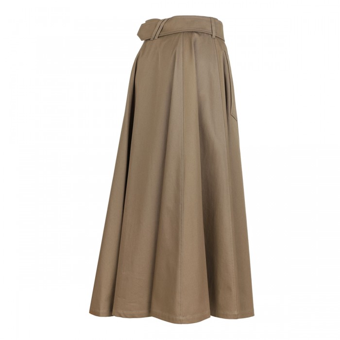 Le Noir Cortina Gabardine Trench Midi Skirt