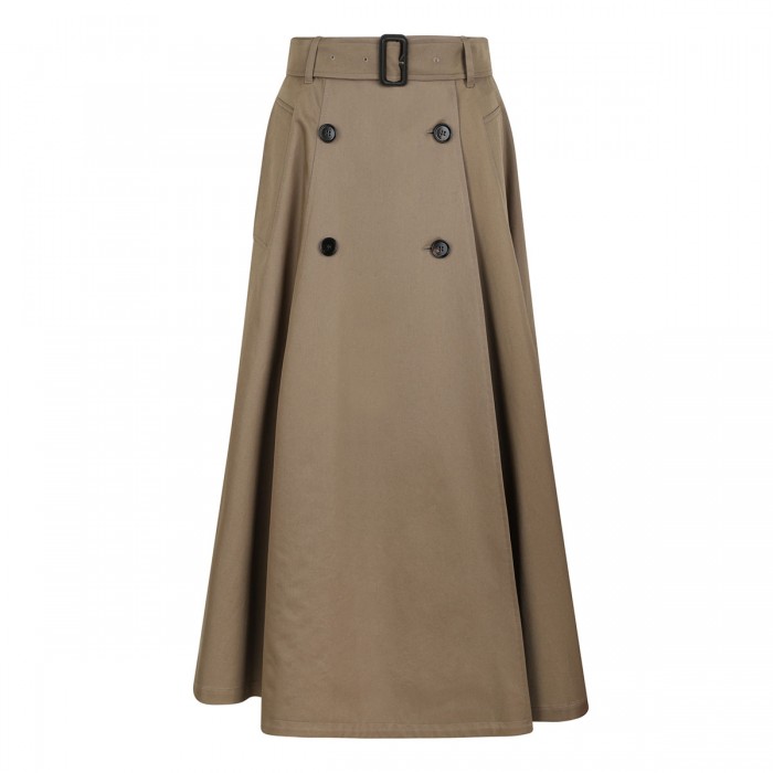le noir cortina Gabardine trench midi skirt