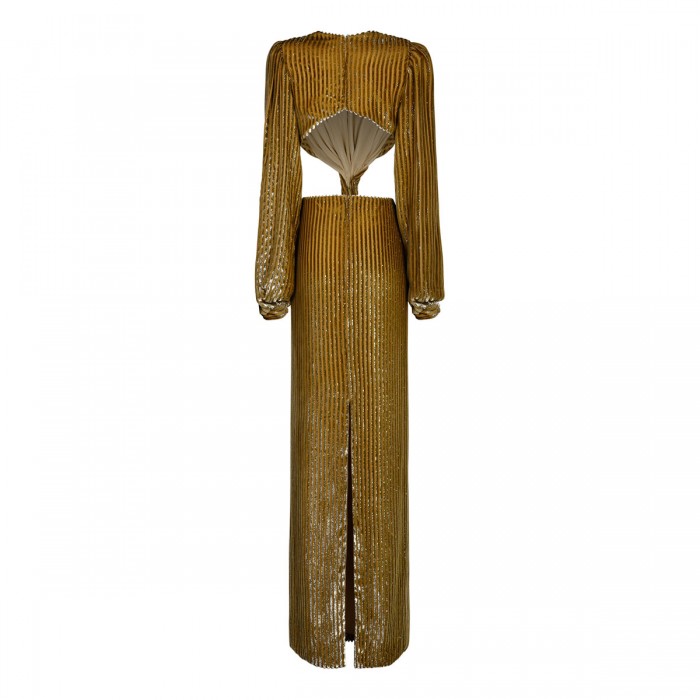 Le Noir Cortina Galena Silk Lurex Gown