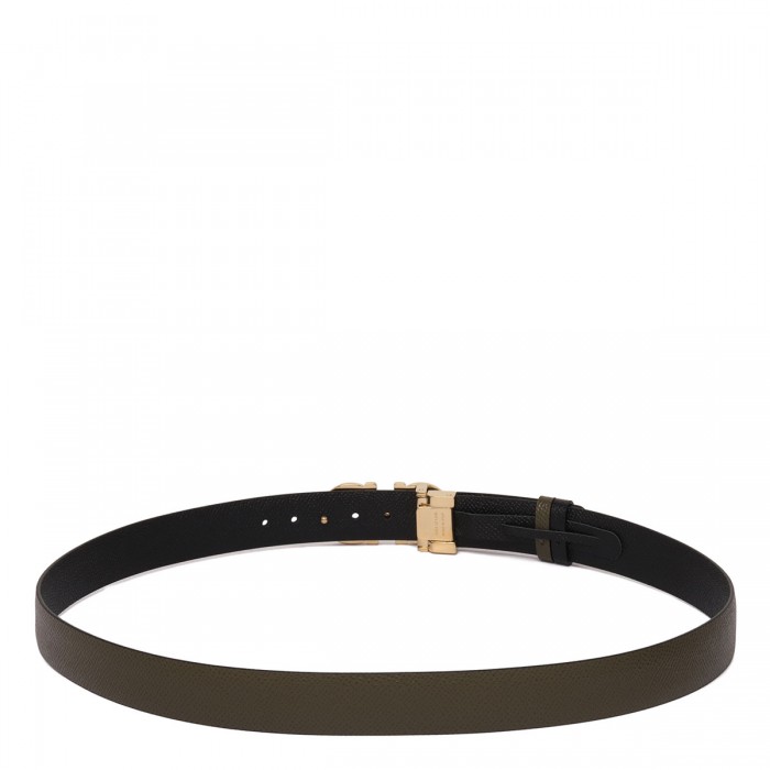 Le Noir Cortina Gancini Leather Reversible Belt
