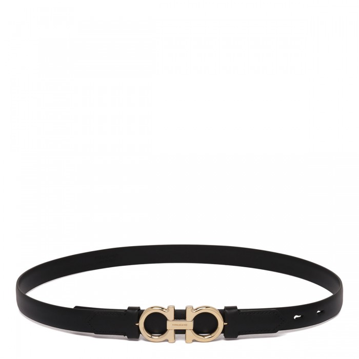 le noir cortina Gancini leather reversible belt
