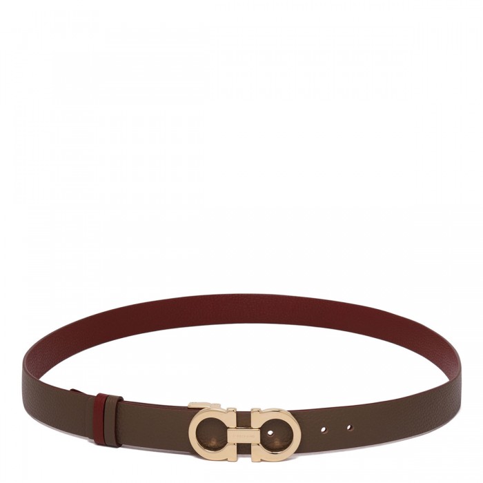 le noir cortina Gancini leather reversible belt