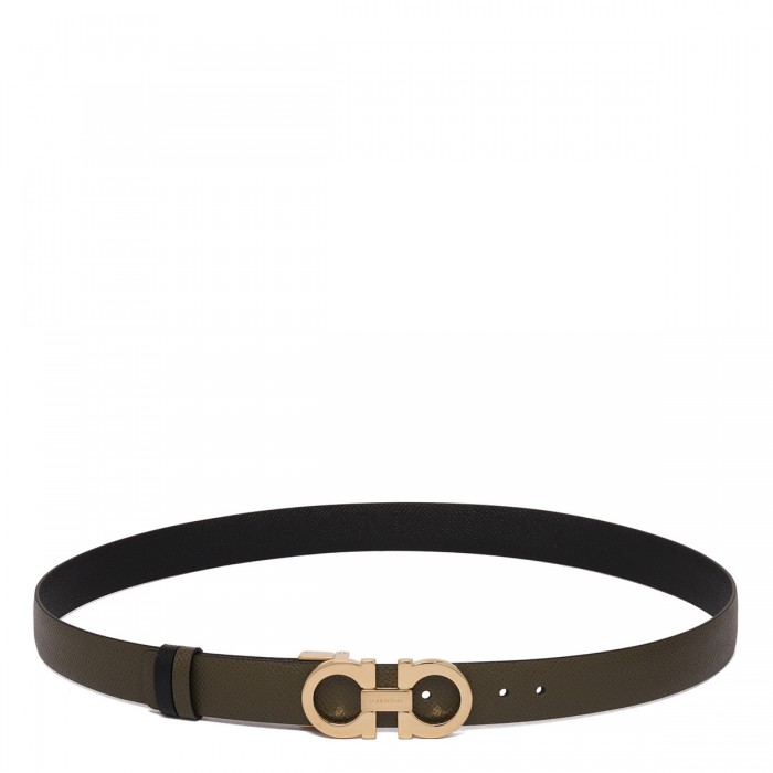 le noir cortina Gancini leather reversible belt