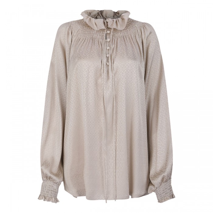 le noir cortina Geometric motif silk blouse