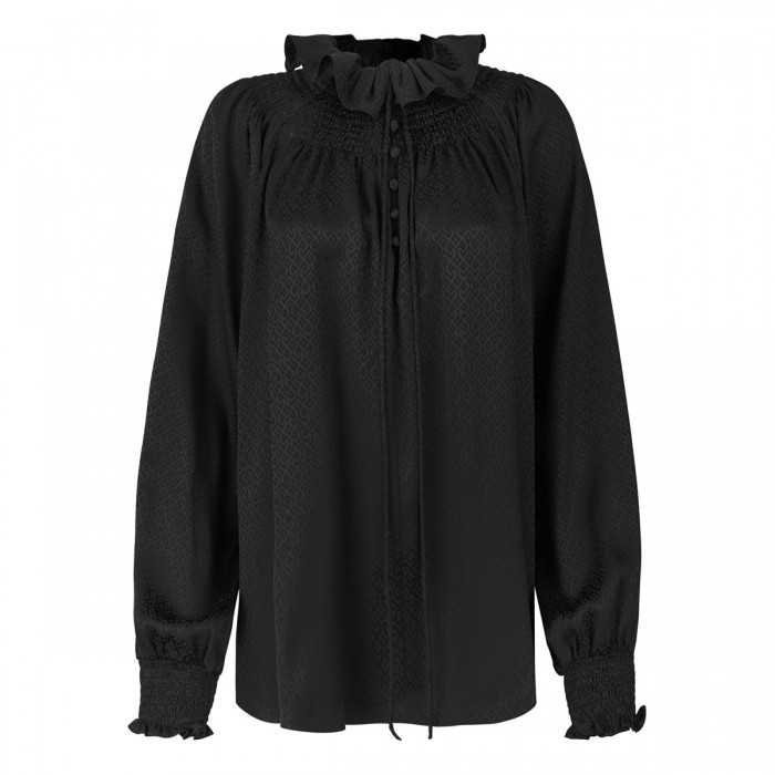 le noir cortina Geometric motif silk blouse