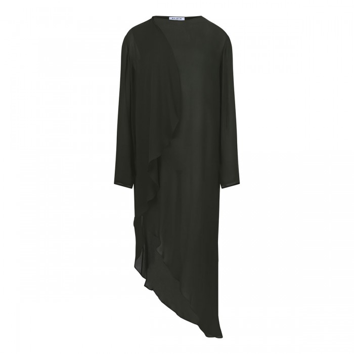 le noir cortina Georgette draped dress