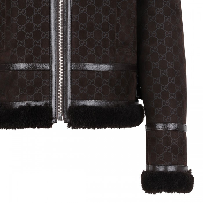 Le Noir Cortina GG Suede Biker Jacket