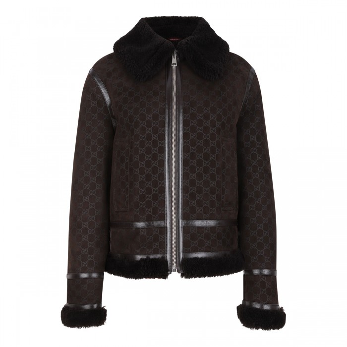 le noir cortina GG suede biker jacket