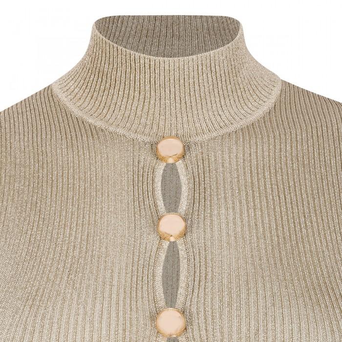 Le Noir Cortina Gold Lurex Knit Maxi Dress