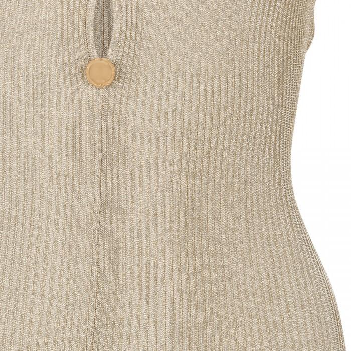 Le Noir Cortina Gold Lurex Knit Maxi Dress