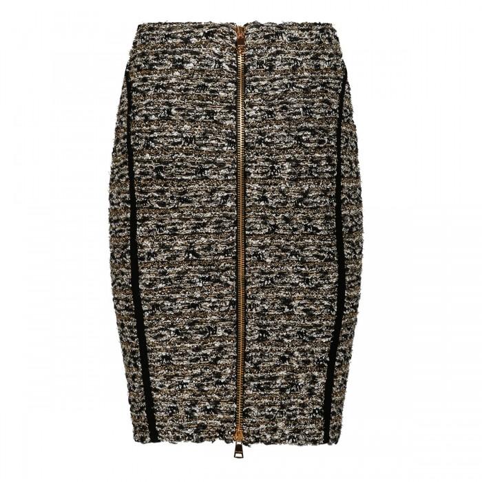 Le Noir Cortina Gold Lurex Tweed Skirt