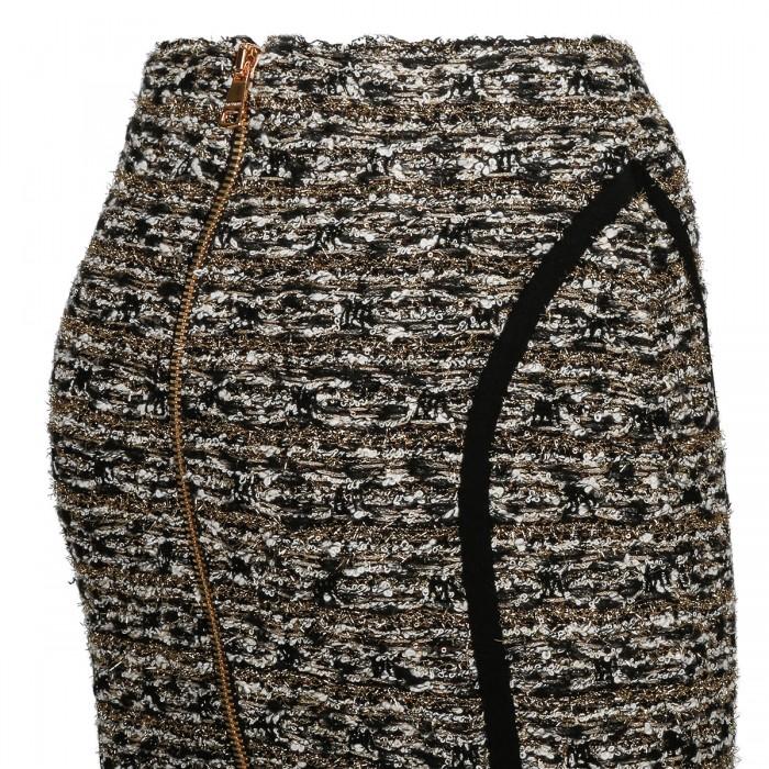 Le Noir Cortina Gold Lurex Tweed Skirt
