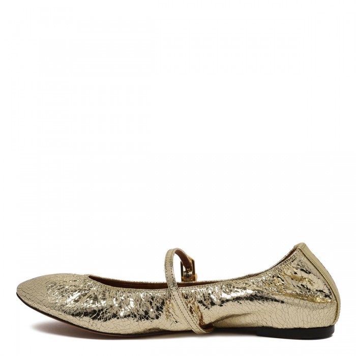 Le Noir Cortina Gold-tone Mary Jane Ballerinas
