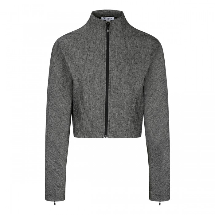 le noir cortina Gray cropped jacket