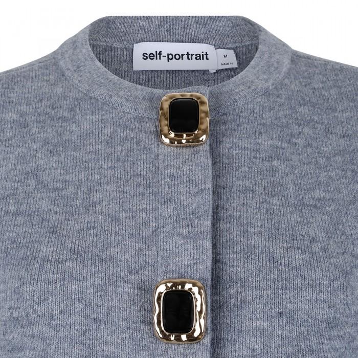 Le Noir Cortina Gray Wool Cardigan