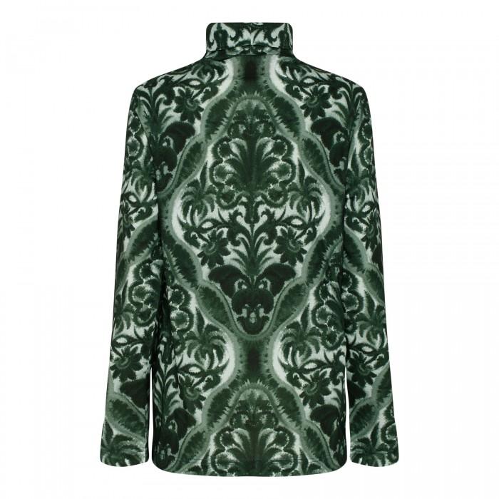 Le Noir Cortina Green Abstract Print Jersey Top