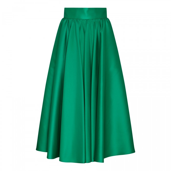 le noir cortina Green pleated skirt
