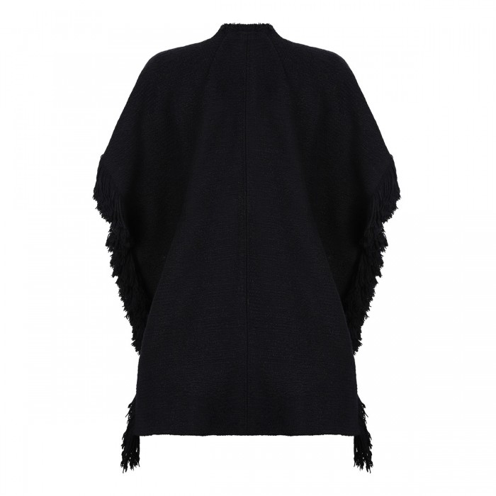 Le Noir Cortina Greya Fringed Cape Coat