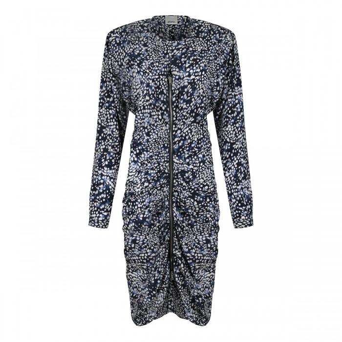 le noir cortina Hermina silk-blend midi dress