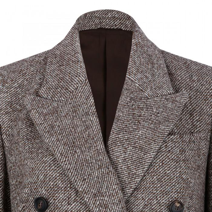 Le Noir Cortina Herringbone Double Breasted Blazer