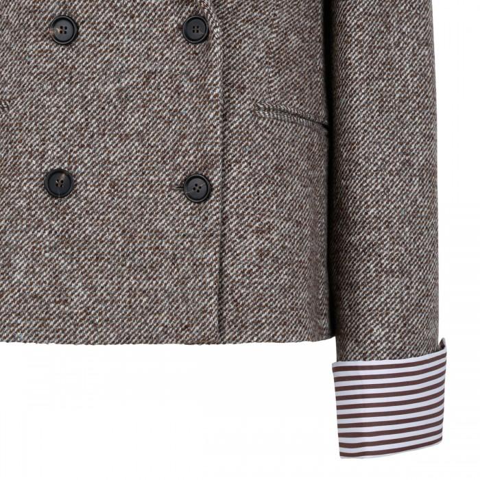 Le Noir Cortina Herringbone Double Breasted Blazer