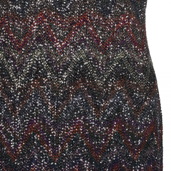 Le Noir Cortina Herringbone Stripe Knit Dress