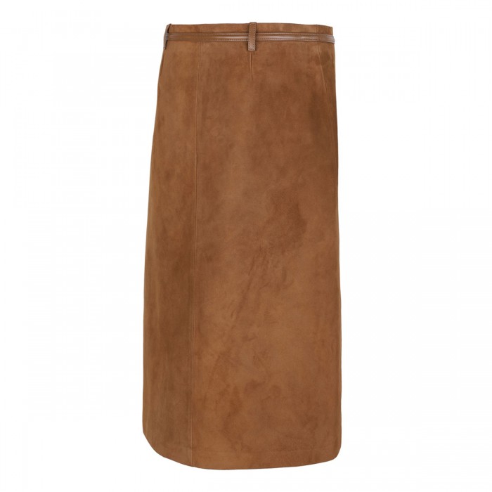 Le Noir Cortina Horsebit Suede Skirt