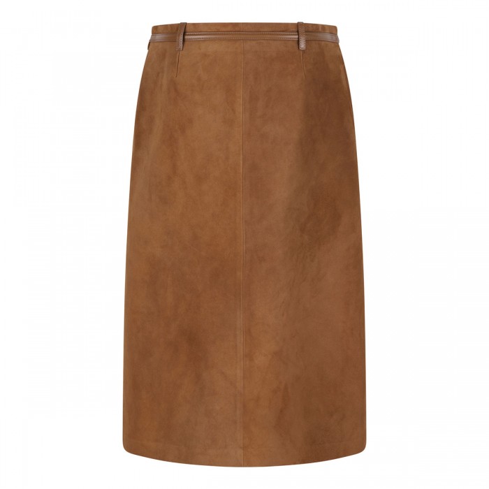 Le Noir Cortina Horsebit Suede Skirt