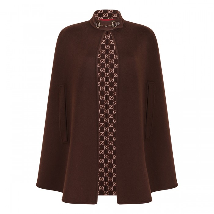 le noir cortina Horsebit wool cape