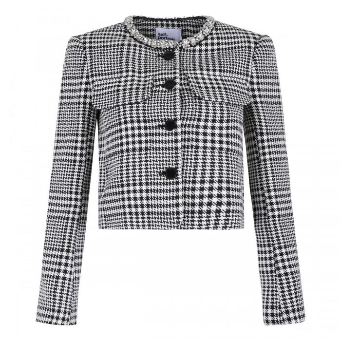 le noir cortina Houndstooth crystal trim jacket
