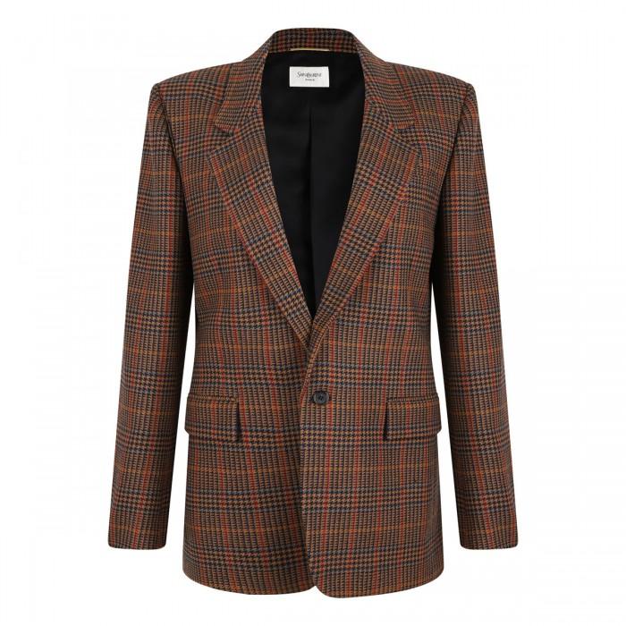 le noir cortina Houndstooth wool blazer