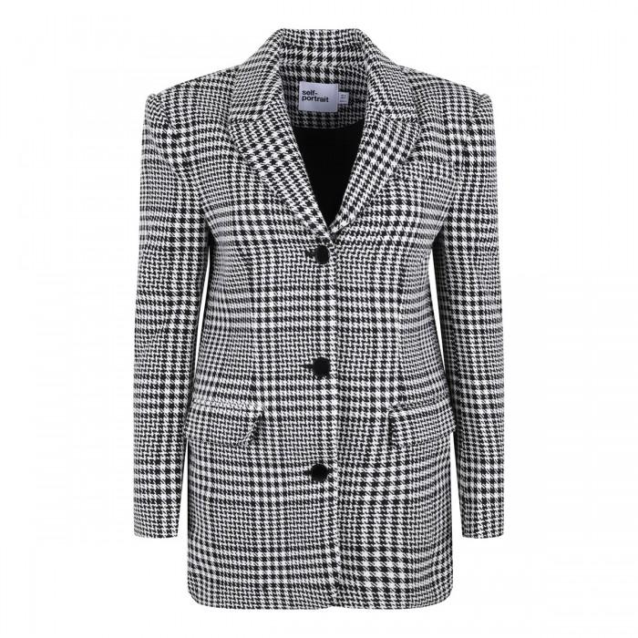 le noir cortina Houndstooth wool blend blazer