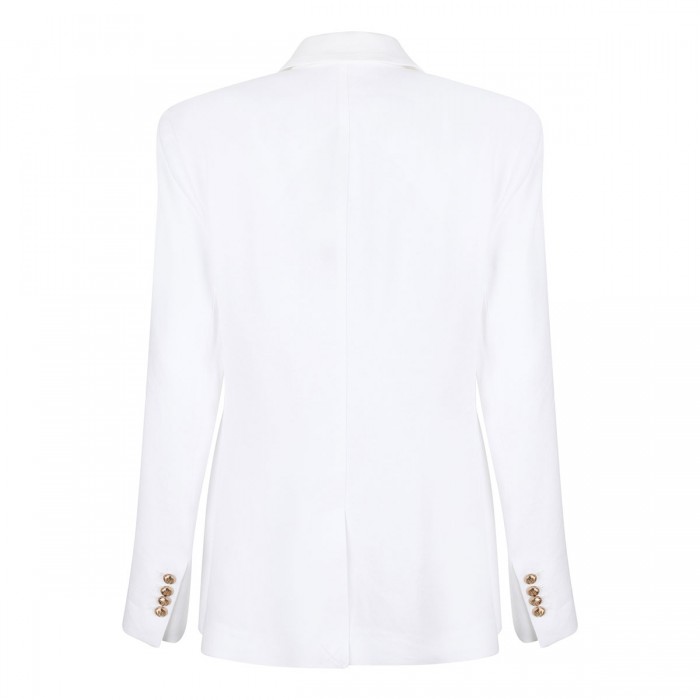 Le Noir Cortina Ivory Linen-blend Gabardine Blazer