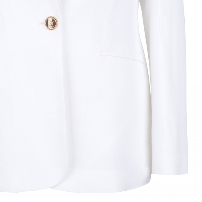 Le Noir Cortina Ivory Linen-blend Gabardine Blazer