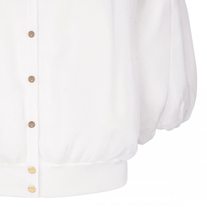 Le Noir Cortina Ivory Voile Cardigan