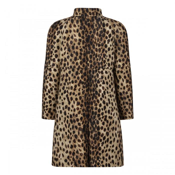 Le Noir Cortina Jaguar Spots Printed Wool Coat
