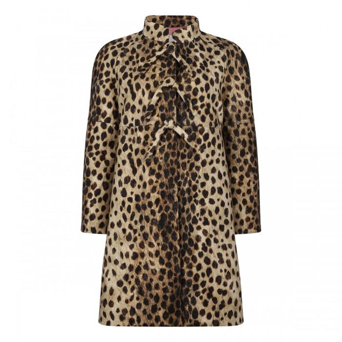 le noir cortina Jaguar spots printed wool coat