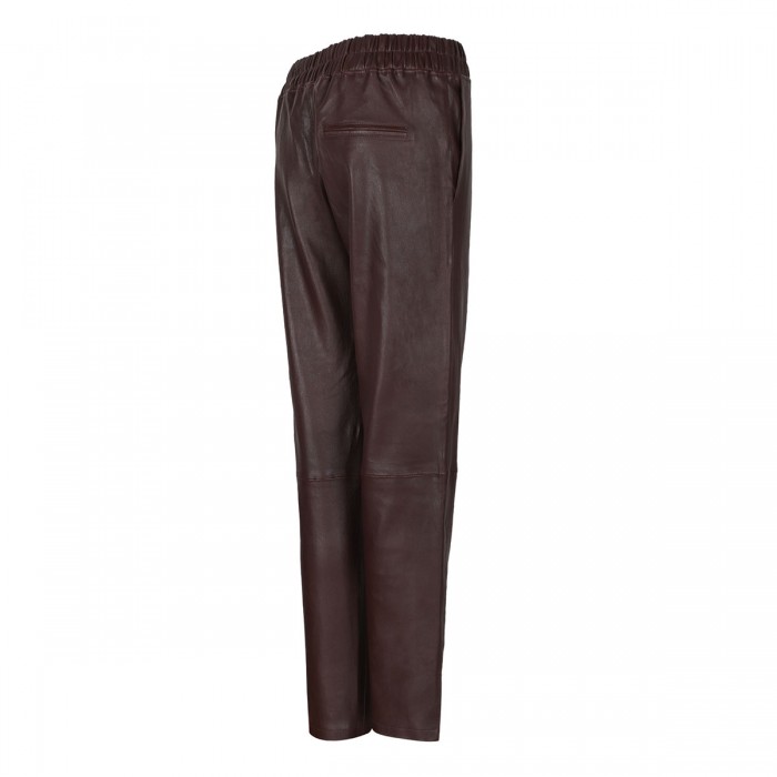 Le Noir Cortina Jardin Burgundy Leather Pants