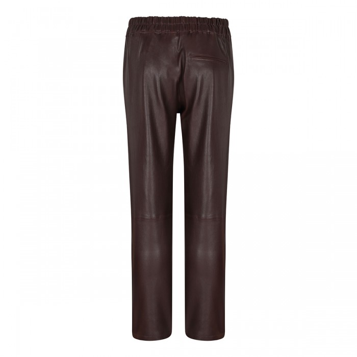 Le Noir Cortina Jardin Burgundy Leather Pants
