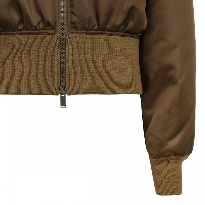 Le Noir Cortina Khaki Bomber Jacket