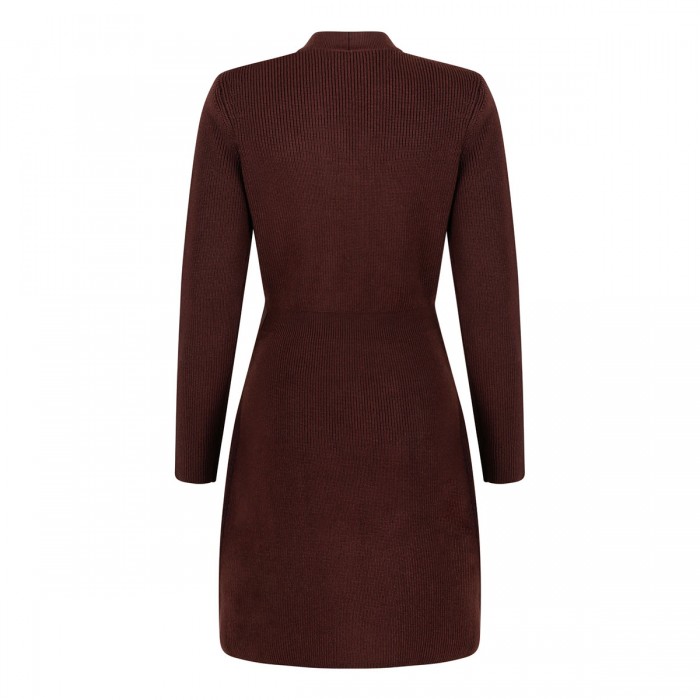 Le Noir Cortina Knit Mini Coat Dress
