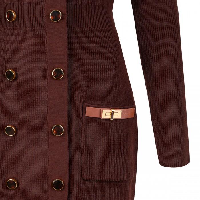 Le Noir Cortina Knit Mini Coat Dress