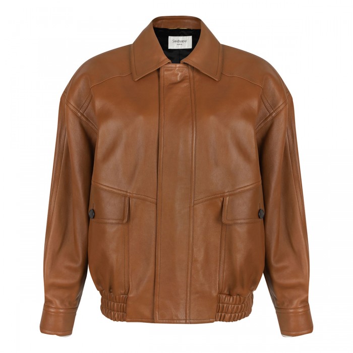 le noir cortina Leather bomber jacket