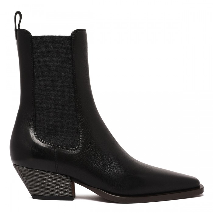 le noir cortina Leather Chelsea boots