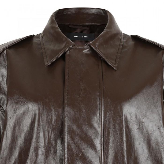 Le Noir Cortina Leather Effect Bomber Jacket