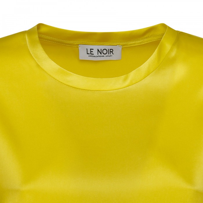 Le Noir Cortina Lemon Yellow Silk T-shirt