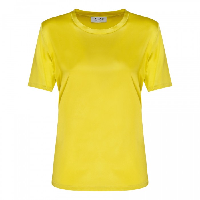 le noir cortina Lemon yellow silk T-shirt